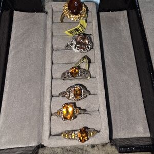 Elegant Gold and Silver Citrine Gemstone Size 9 & 10 Rings